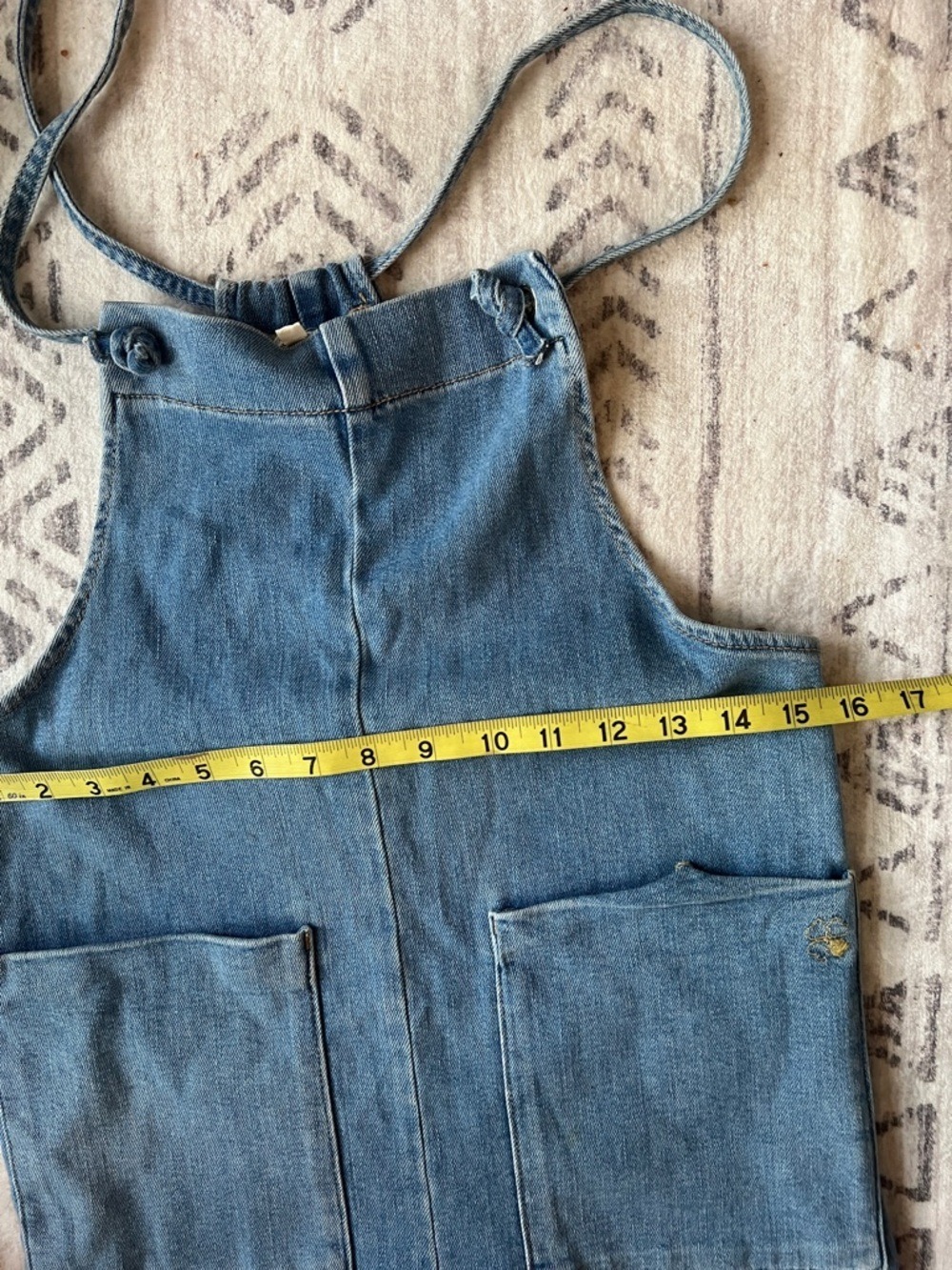 Maje Light Blue Denim Pinafore Overalls. PLEASE VIEW MEASUREMENTS. - Picture 4 of 7